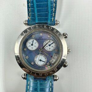 Klaus Kobec Diamond Watch Women Chronograph Parts or Repair Not Working AS IS